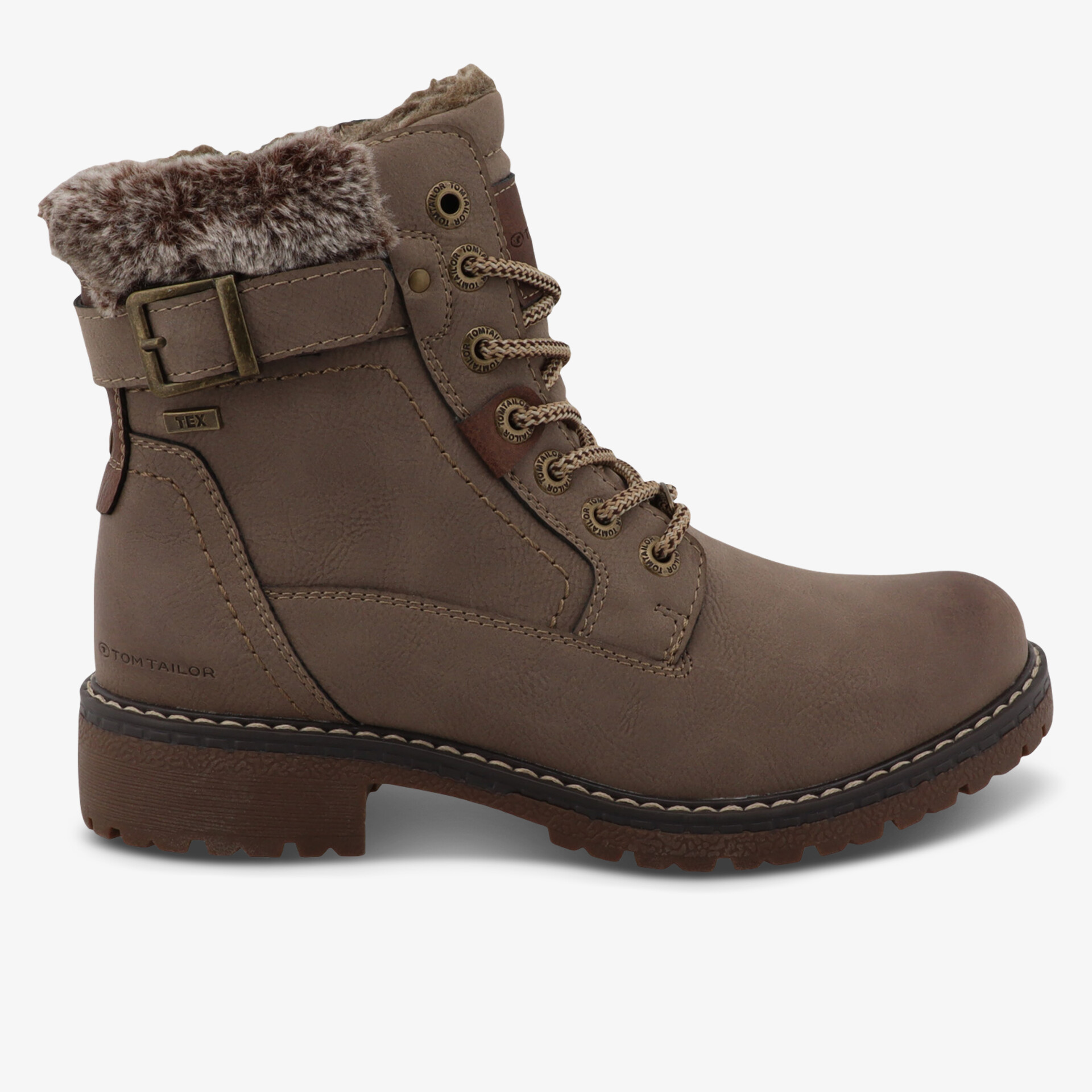TOM TAILOR Damen Schnürstiefeletten grau