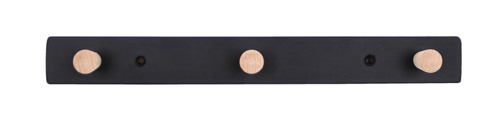 Knagerække sort/bøg 28 cm