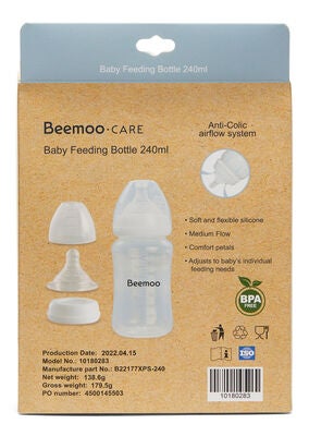 Beemoo CARE Brystmelkflaske 240 Ml 2-pack inkl. Tut