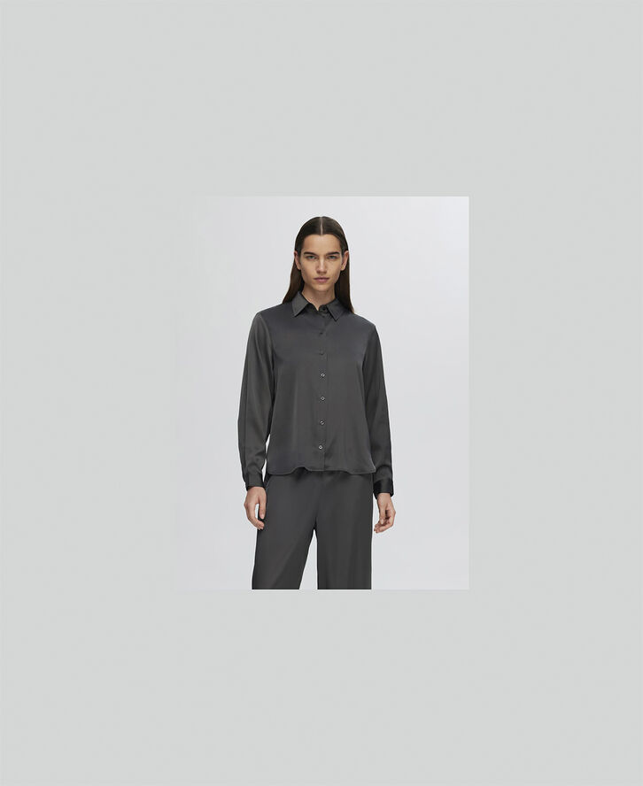Selected Femme SLFLENA-FRANZISKA LS SHIRT NOOS Volcanic ash