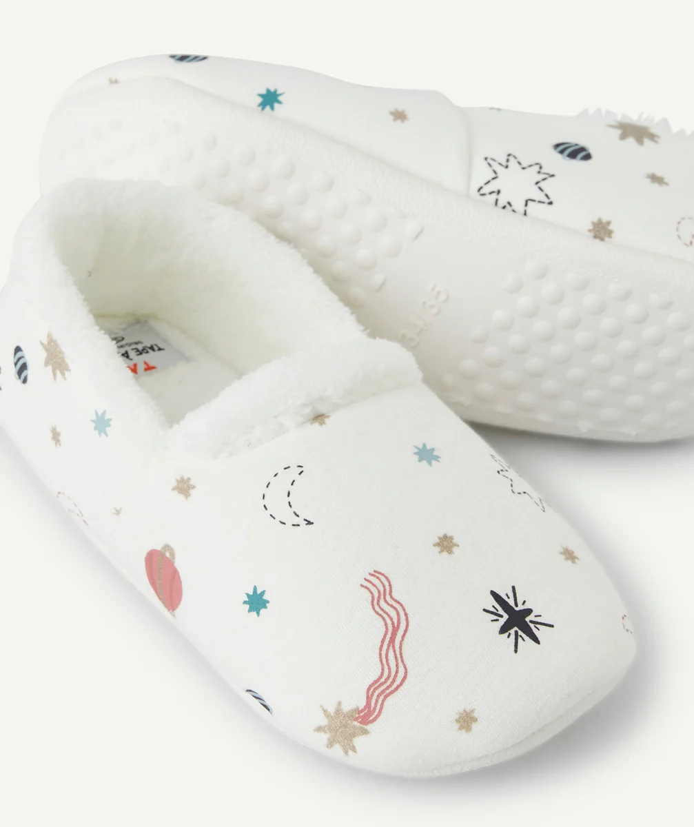 CHAUSSONS FILLE BLANCS THÈME GALAXIE