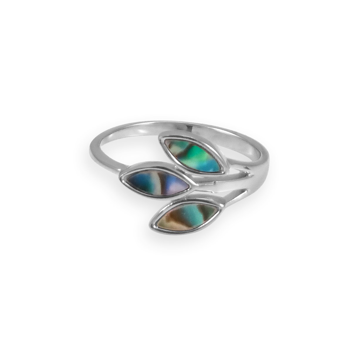 Bague en argent 925 rhodié avec nacre