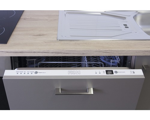 Flex Well keukenblok met apparatuur Riva 220 cm kwartsiet cubanit san remo licht mat eiken gedemonteerd omkeerbaar uitvoering 00010774