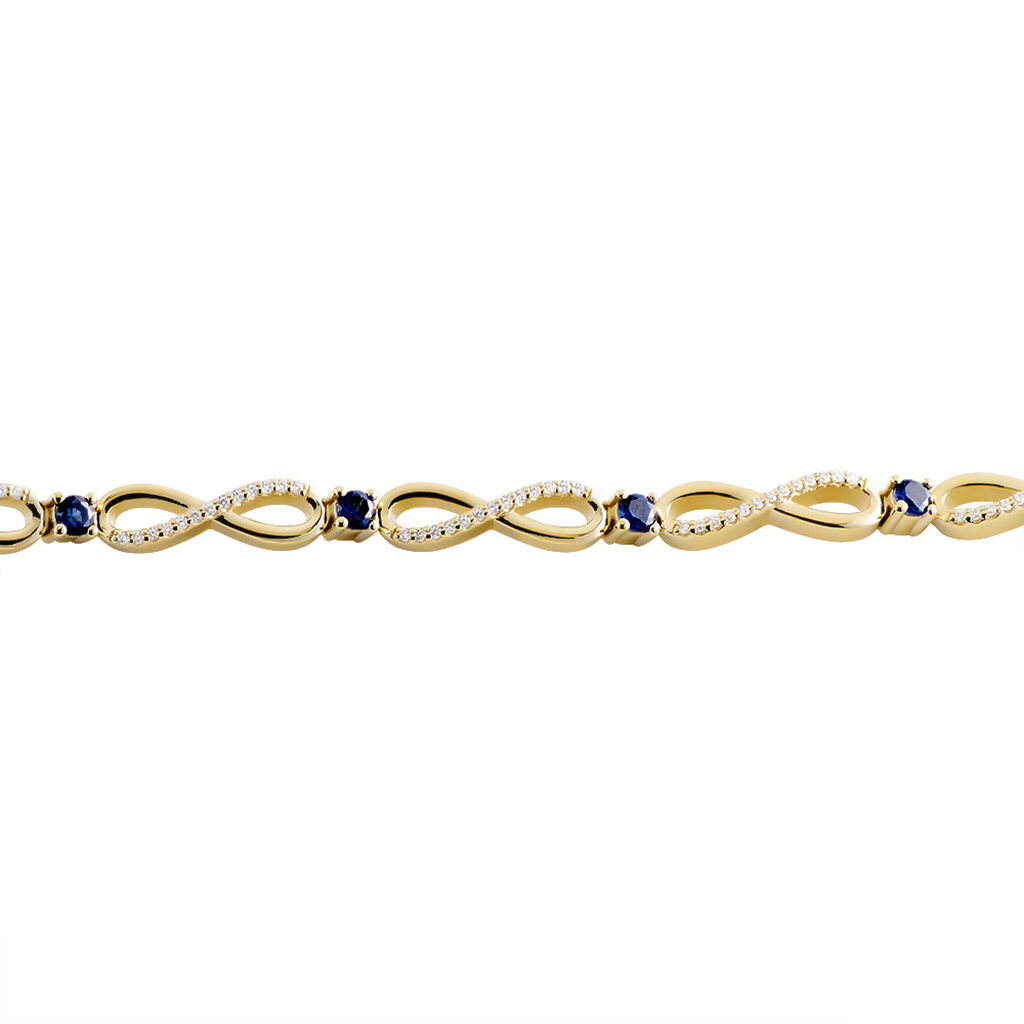 Bracelet Plaqué Or Kelian Oxydes De Zirconium Et Pierres Bleues