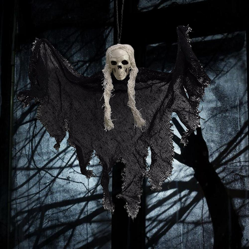 (30cm) Mini Halloween Deko Gespenst Skelett Totenkopf Motto Party Grusel Accessoire zum Aufhängen
