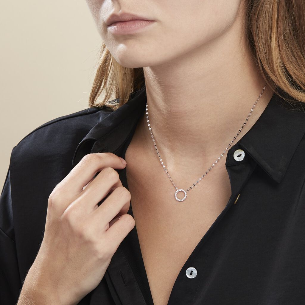 Collier Argent Blanc Toya Oxydes De Zirconium