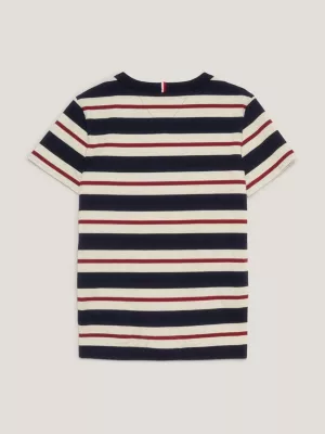 Camiseta listrada com monograma TH