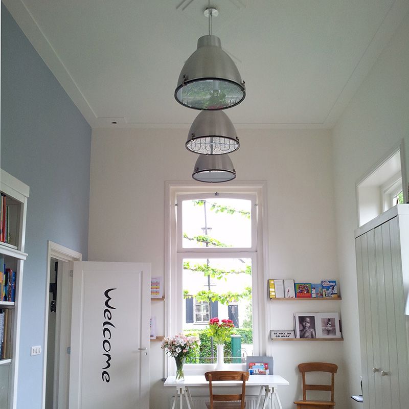 Industriële hanglamp aluminium 38 cm dimbaar - Anteros
