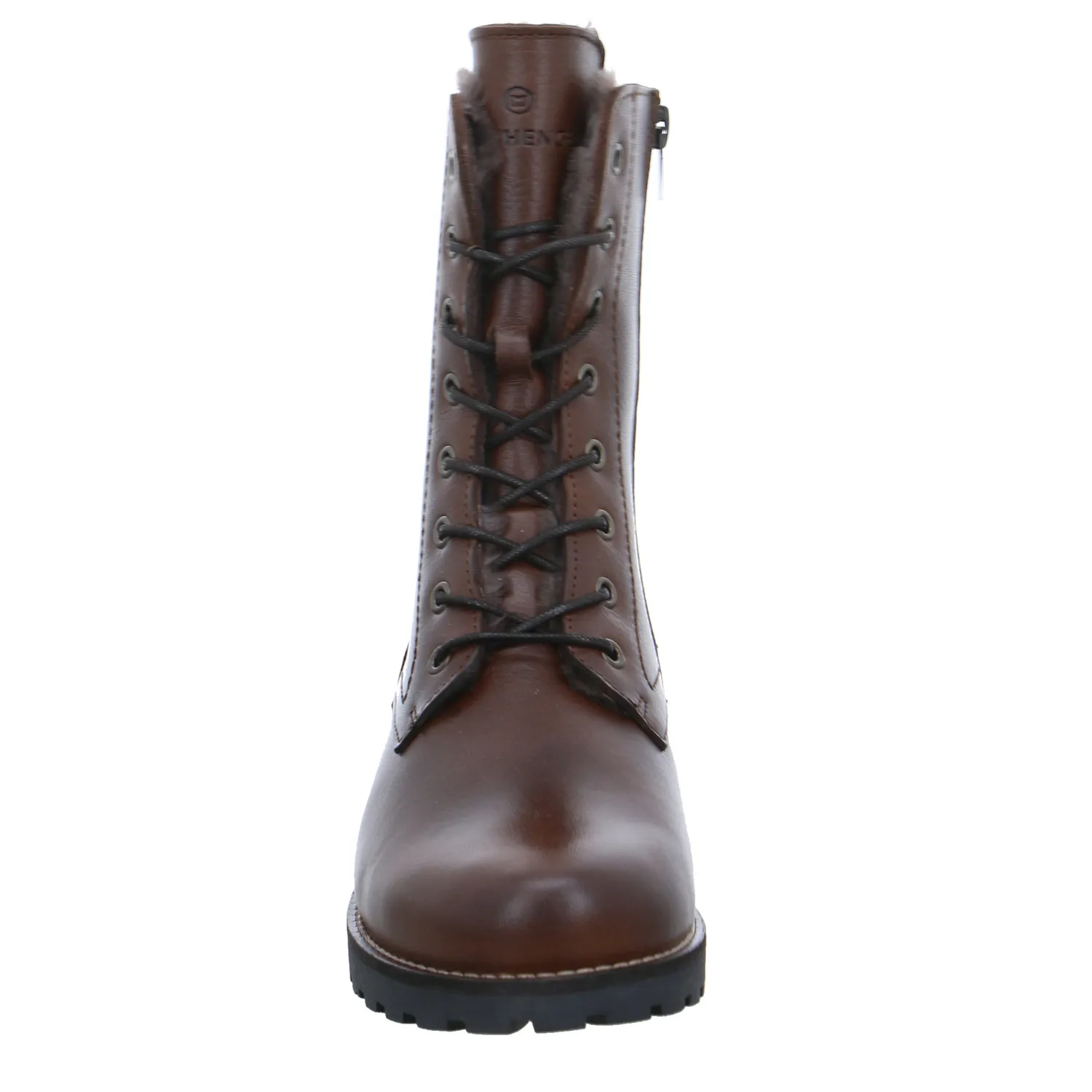 SCHUHENGEL Boot Braun Leder  mit Lammfellfutter