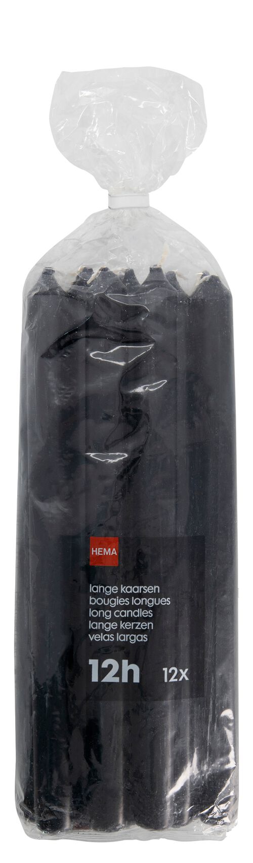 12 longues bougies dintérieur Ø2.2x29 noir