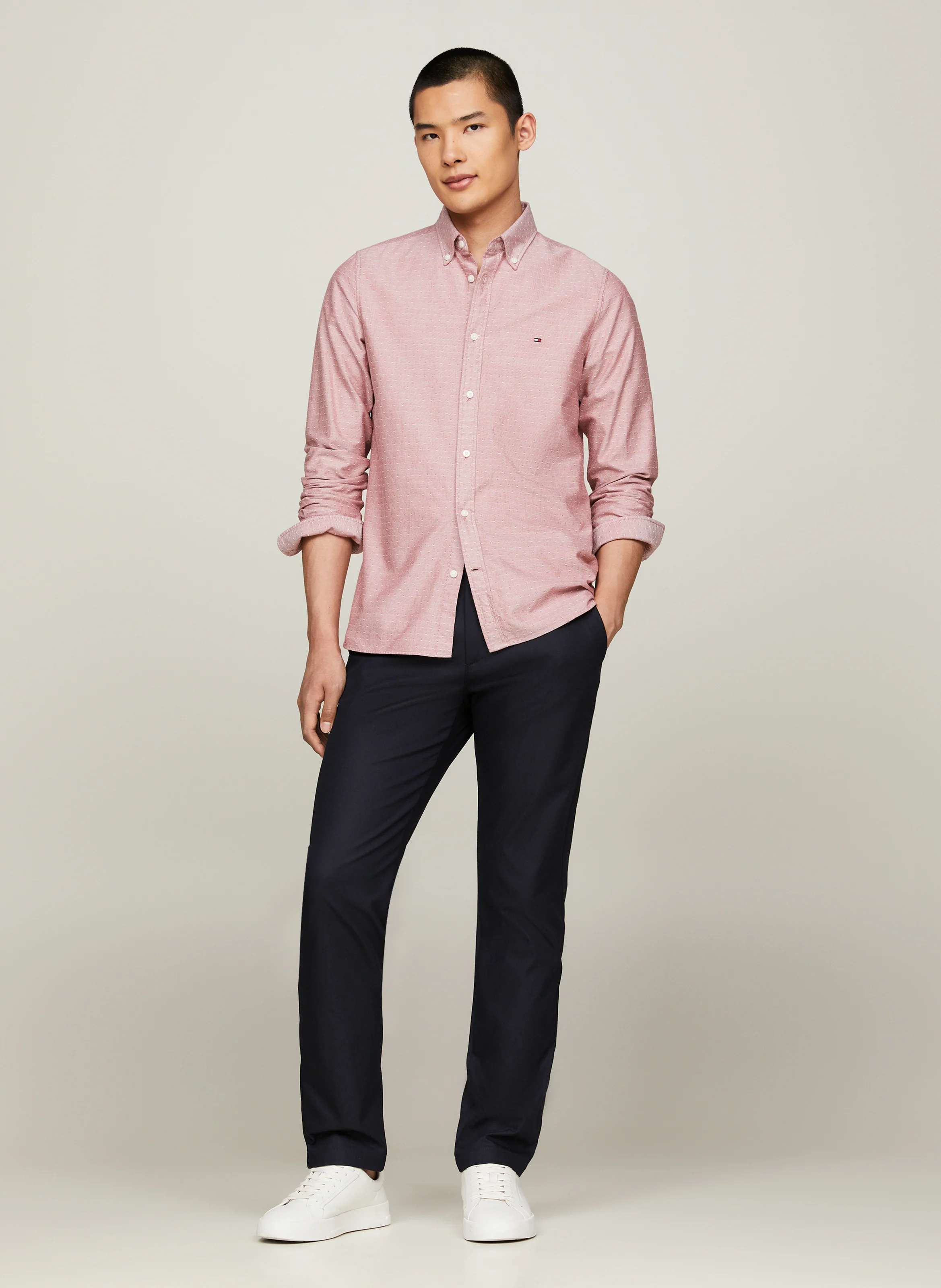 Pantalon droite en coton | Bleu