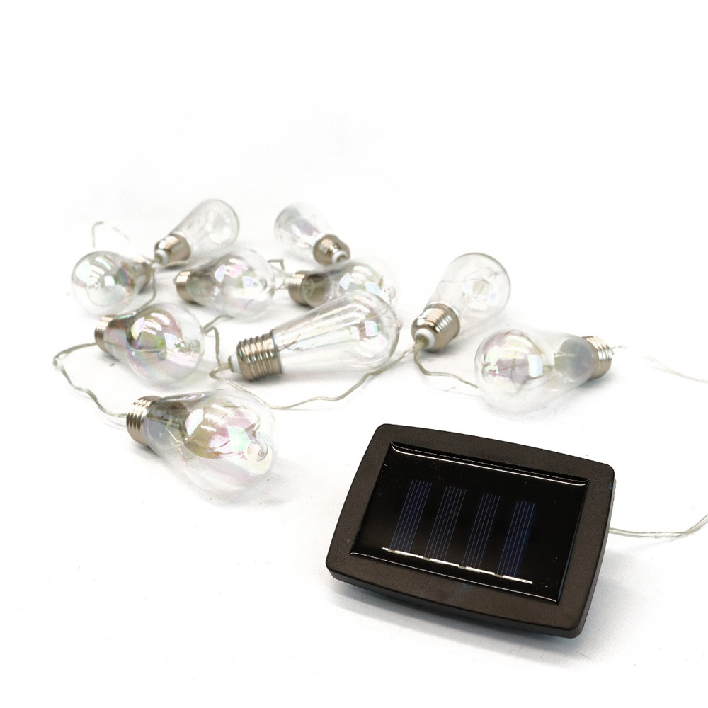 Cordon de lampes - led tubulaire - 10 lumières - énergie solaire