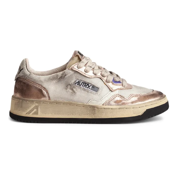 Autry Baskets Mesh/Suede Super Vintage Low | Or rose