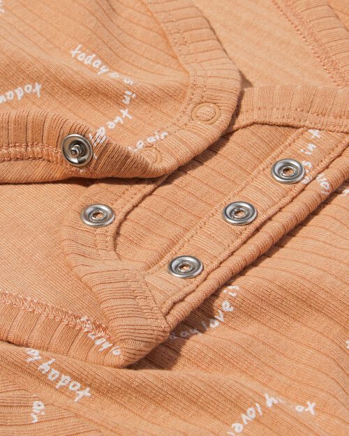 body évolutif bambou côtelé extensible avec texte marron