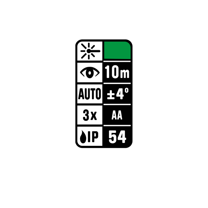 Toughbuilt zelfnivellerende kruislijnlaser Groen