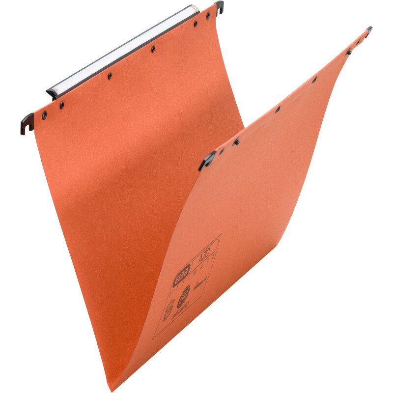 Dossier suspendu pour tiroirs kraft fond V normal orange - Format grande largeur (entraxe 39 cm)