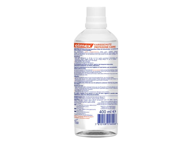 elmex Mundspülung Kariesschutz 400 ml Mundwasser zur Remineralisierung der Zähne und zum Schutz vor Karies
