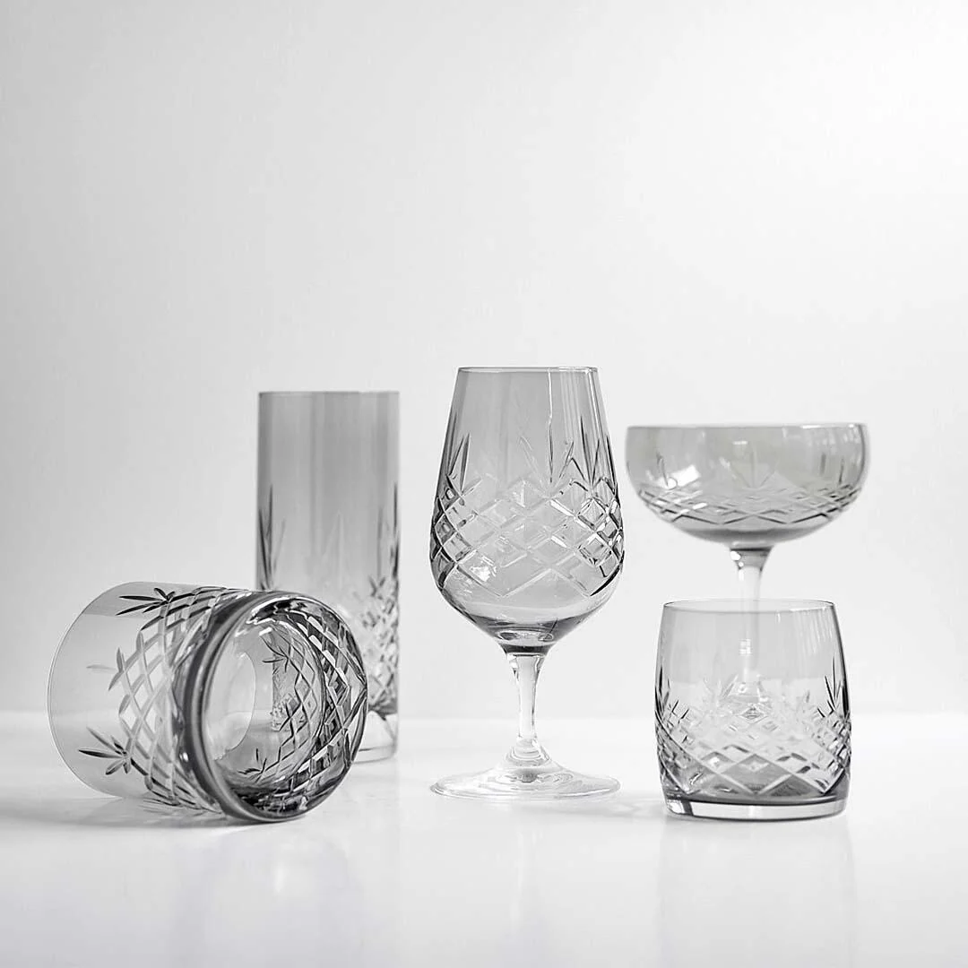 Frederik Bagger  Crispy Dark Aqua vandglas, sort, 2 stk - 23 cl
