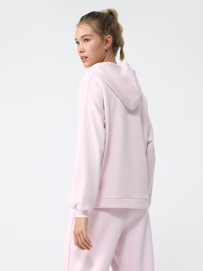 Moletom com capuz de toque macio - Rosa