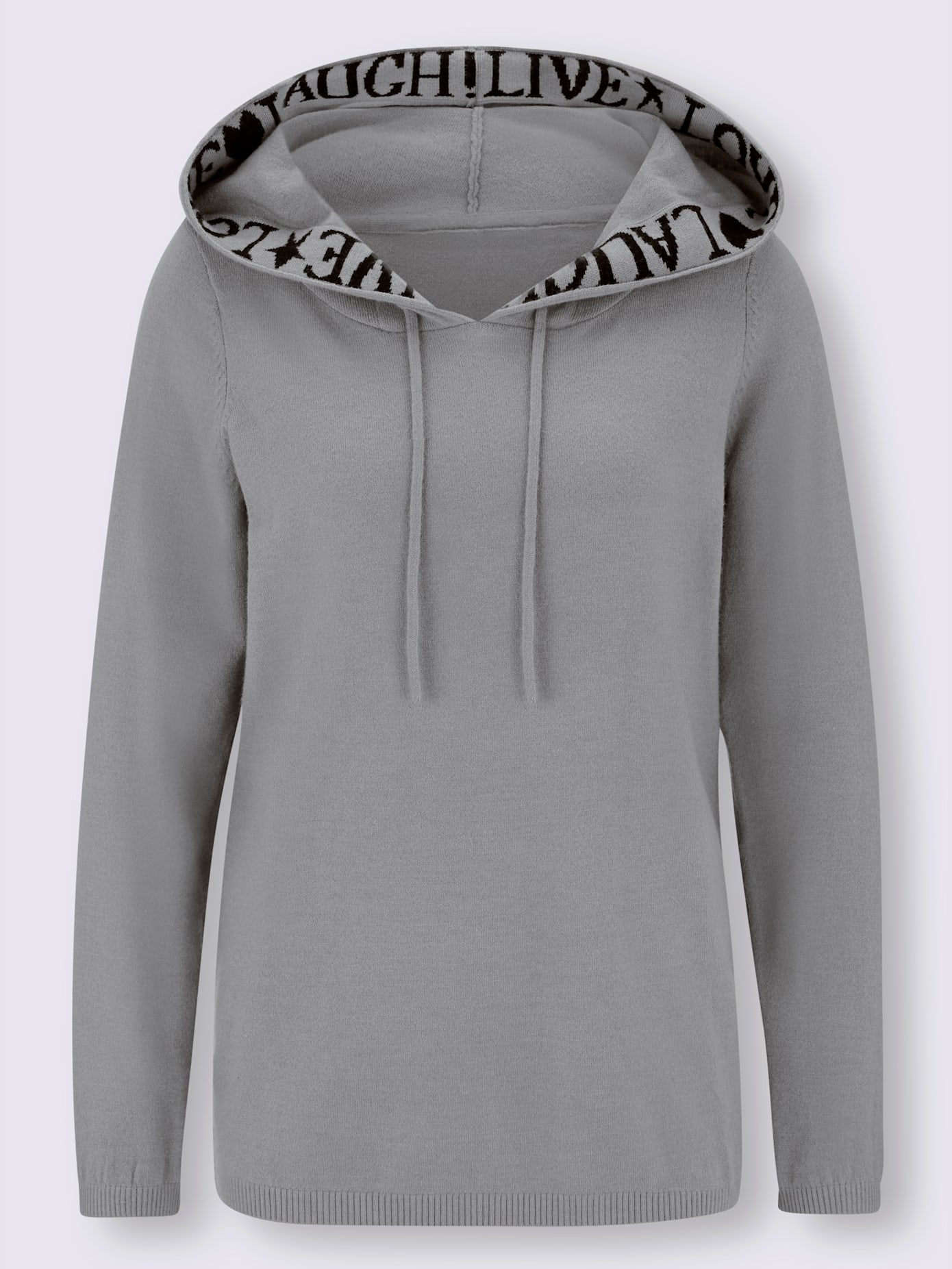 Pull capuche avec coulisse et lien à nouer