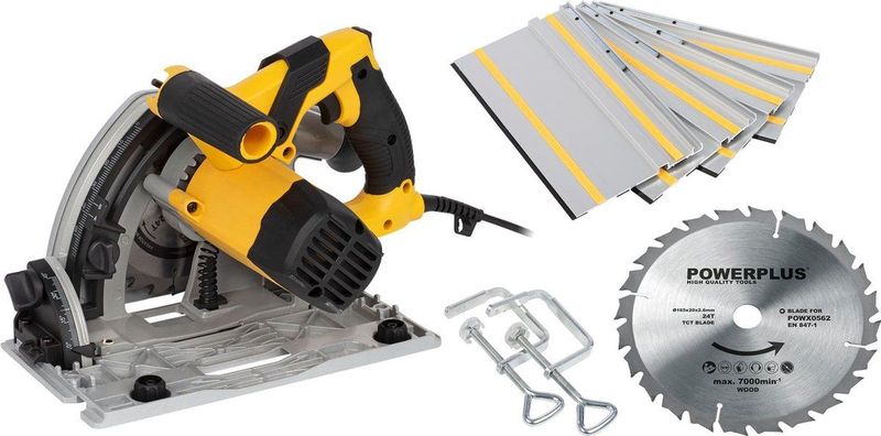 Powerplus POWX0562 Invalzaag - 1200W - Ø165mm - Incl. geleiderails, stofafzuigingaansluiting en 24T invalzaagblad
