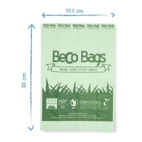 Sacos biodegradáveis para excrementos, com aroma natural.