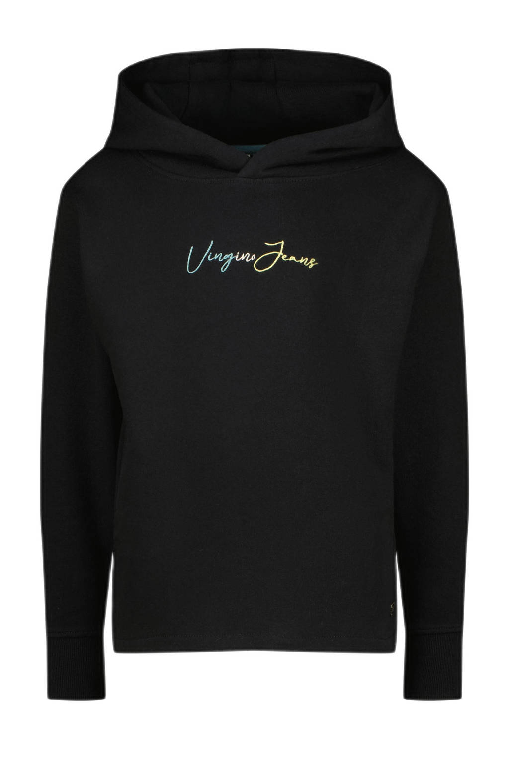 Vingino hoodie Nanjara met tekst zwart