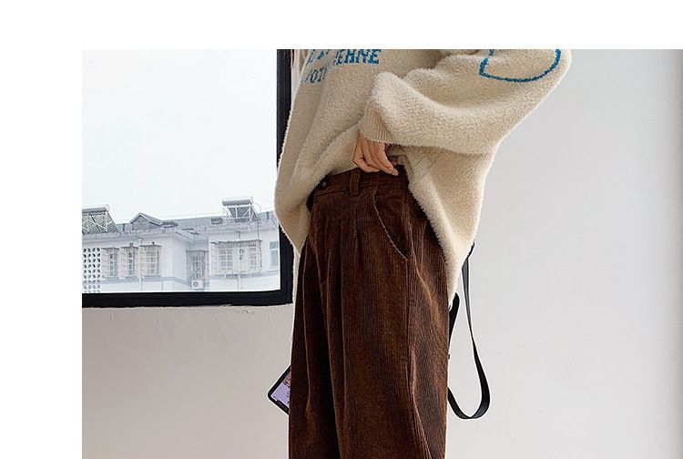 Soswift - Corduroy broek met wijde pijpen
