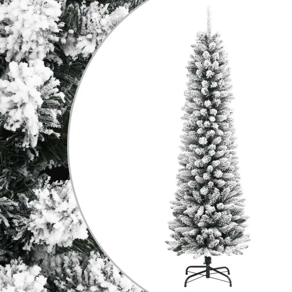vidaXL - Kunstkerstboom met 249 tips en sneeuw 120 cm - Wit en groen- PVC