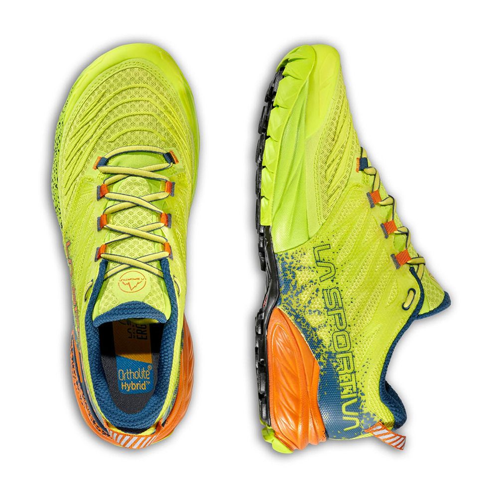 La Sportiva AKASHA II - Chaussures trail Homme lime punch/hawaiian sun