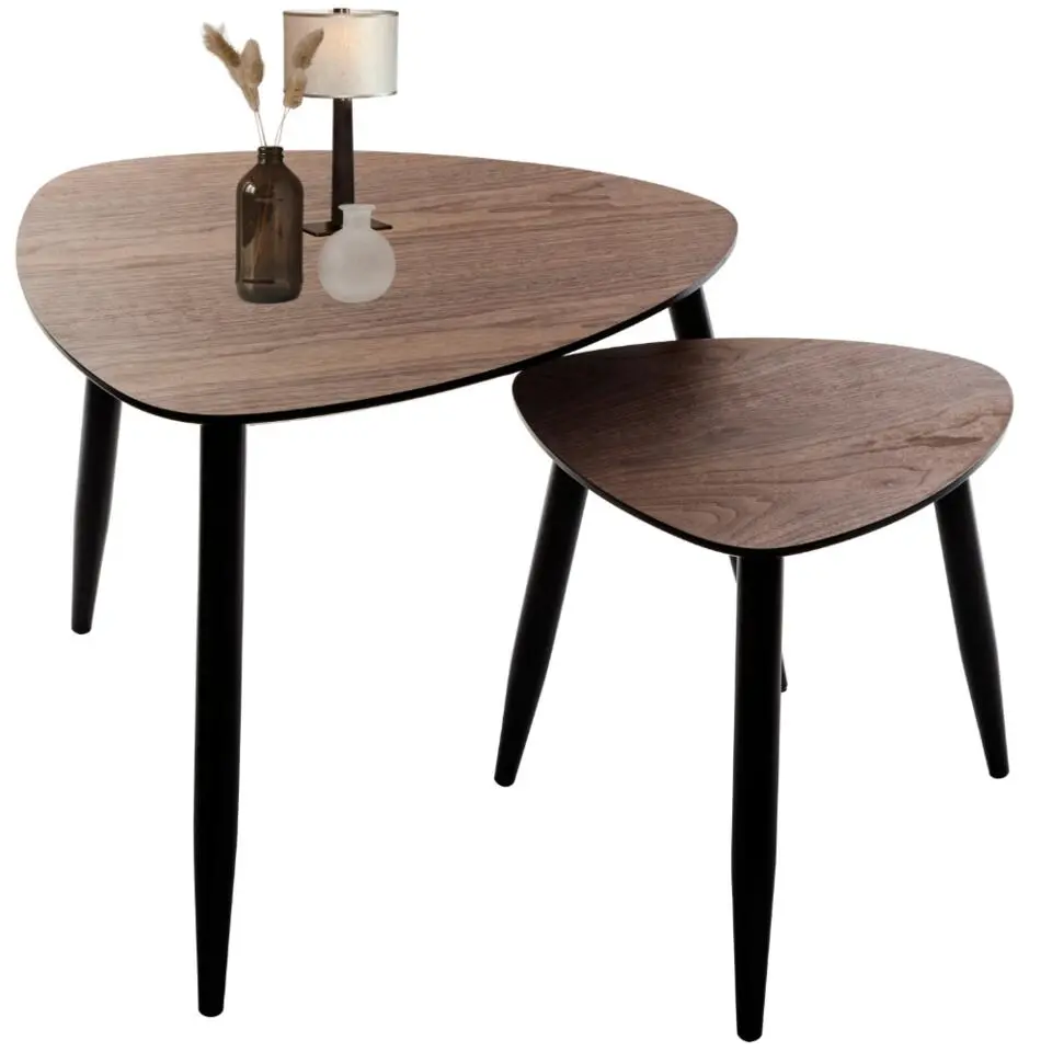 MISOU Bijzettafel Set van 2 - Bruin