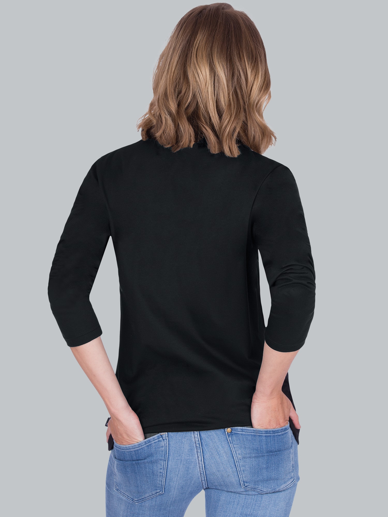 Langarmshirt aus 100% Baumwolle Schwarz