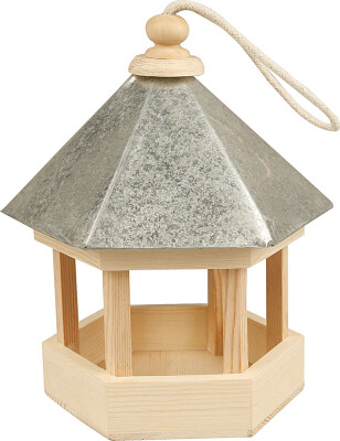 Fuglefoderhus Med Zinktag - Str. 22X18X16,5 CM - 1 Stk