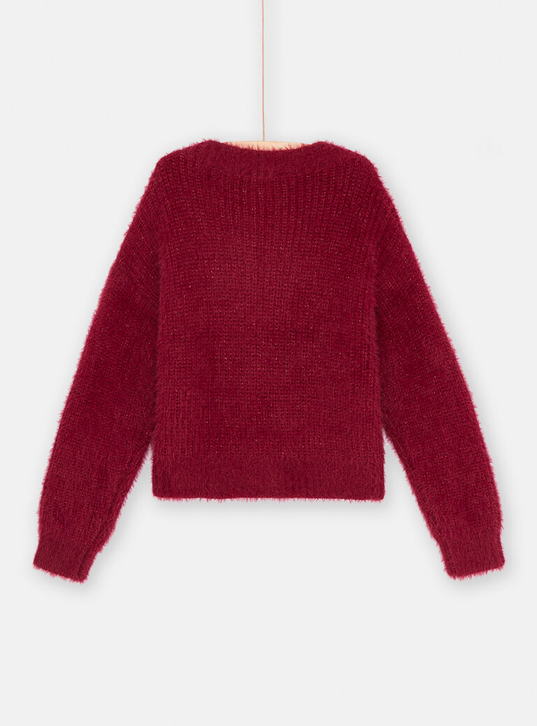 Cardigan prune à paillettes fille