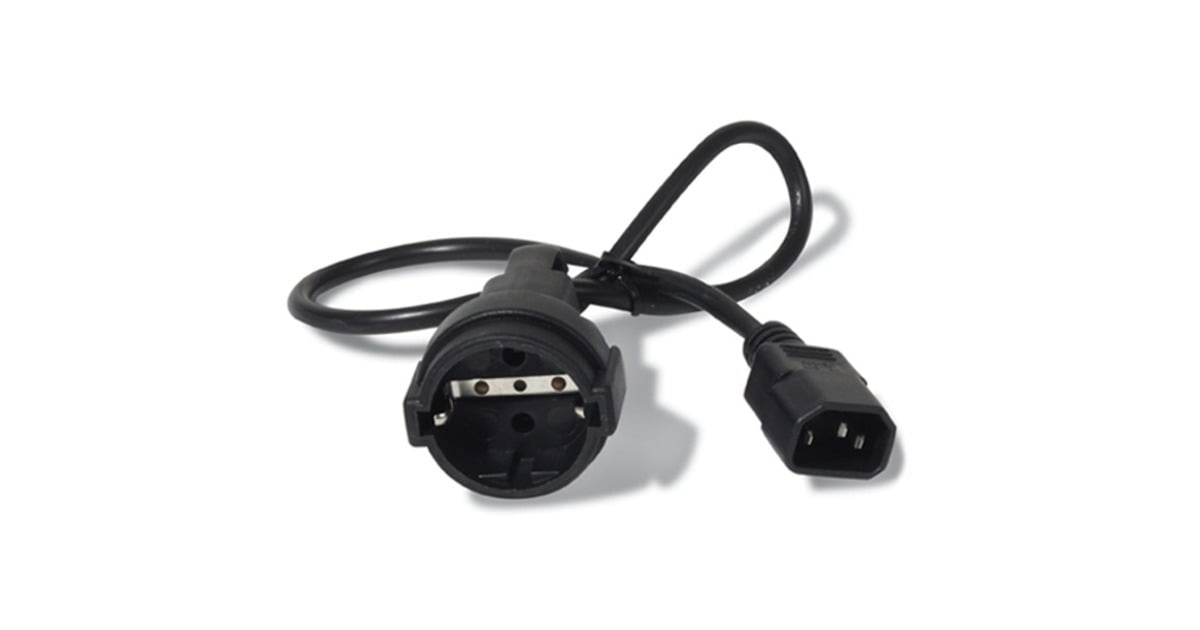 APCCEE 7/7 (V) naar IEC 60320 C14 kabel  (Zwart)