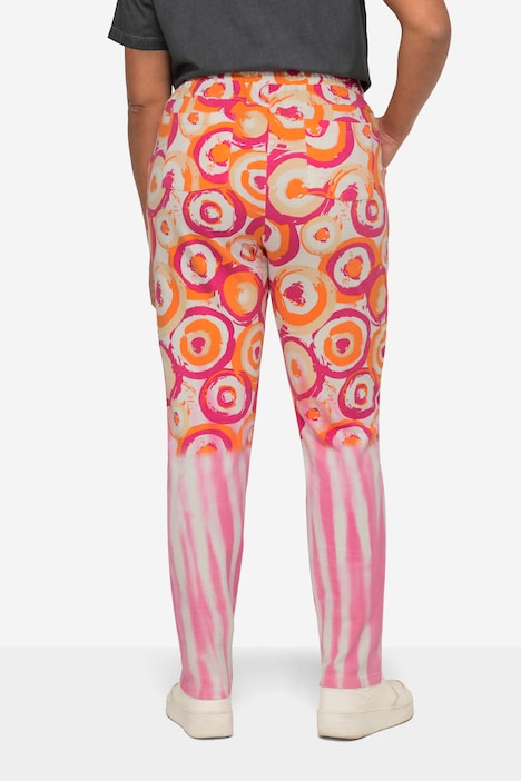 Joggpants, Straight Fit, Batikprint, Schriftzüge, Elastikbund