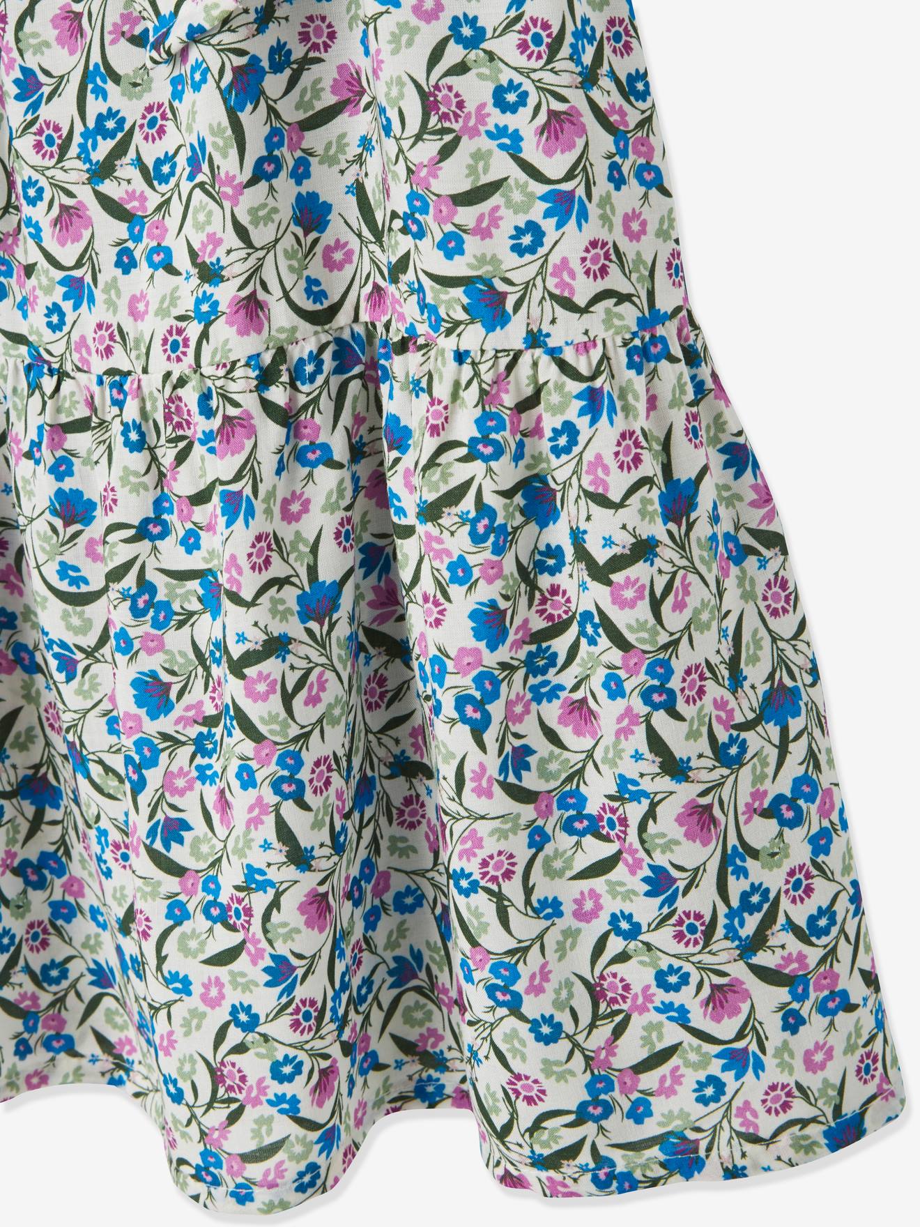 Vestido envelope estampado para meninas, estampa azul escura