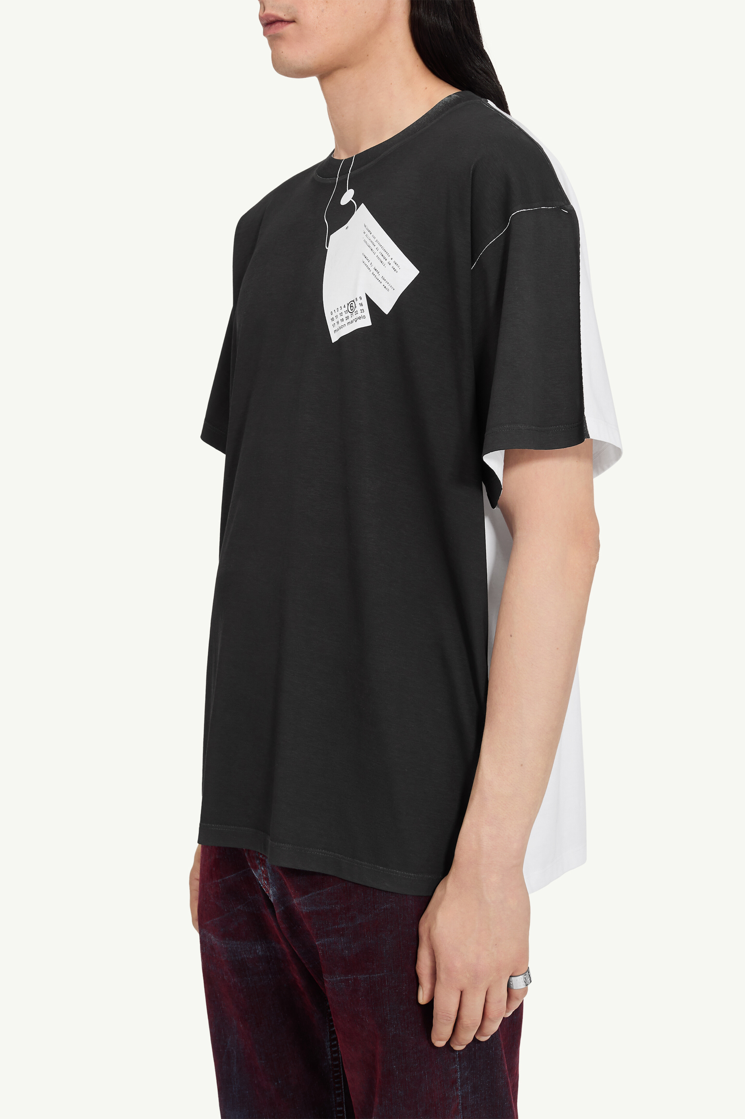 T-shirt Trompe l'oeil en coton pour homme | MM6