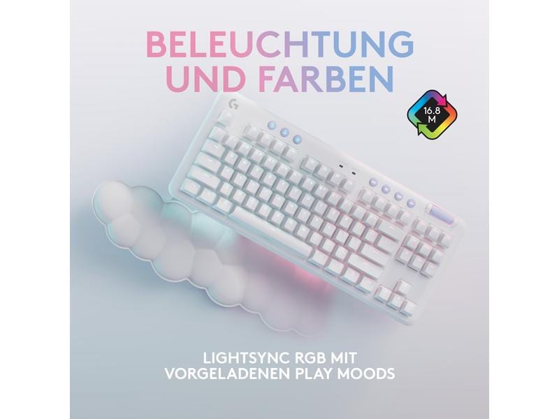 Logitech Gaming-Tastatur G715 Komfortable kabellose Gaming-Tastatur mit weicher Handgelenkauflage
