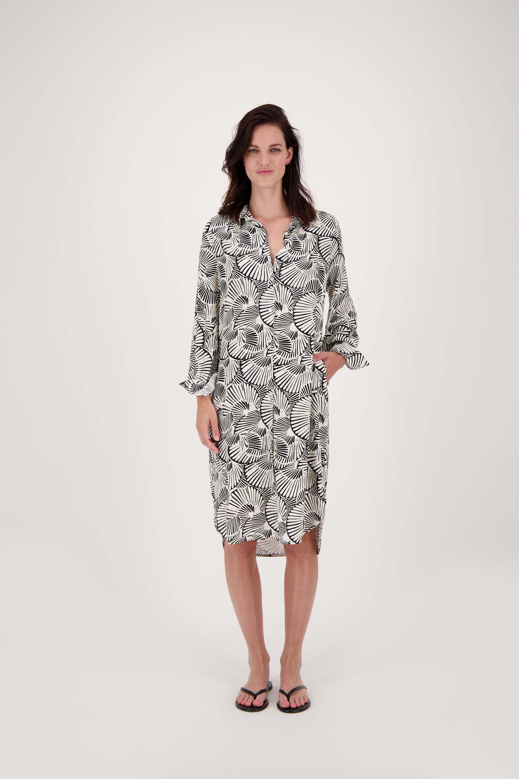 doorknoop jurk met grafische print
