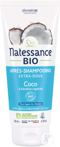 Natessance Bio Après-Shampoing Extra-Doux Coco Bio & Kératine Végétale 200ml