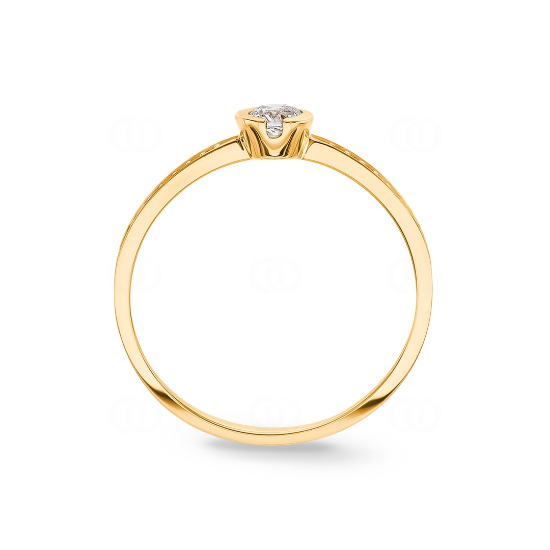 Verlobungsring 750/18 K Gelbgold mit Diamanten 0.22 ct H/si