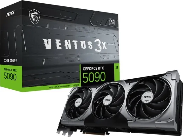 MSI GeForce RTX 5090 32G VENTUS 3X OC - Grafikkort - GeForce RTX 5090 - 32 GB GDDR7 - PCI Express 5.0 - HDMI, 3 x DisplayPort