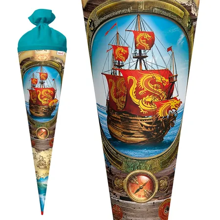 Roth Schultüte Piratenschiff mit Filzverschluss, 70 cm, rund