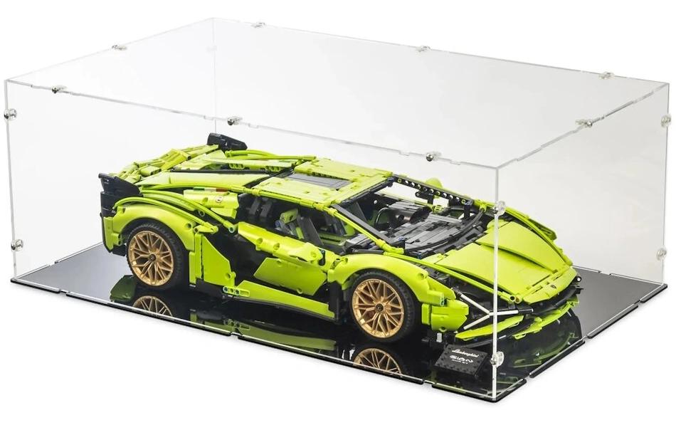Baukasten Acryl-Display XL für LEGO 42115 Lamborghini<br>Acry-Display-Box mit schwarzem Boden für LEGO Lamborghini Sián FKP 37