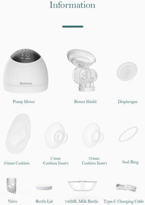 Beemoo CARE Wearable LED Elektrisk Brystpumpe Dobbel