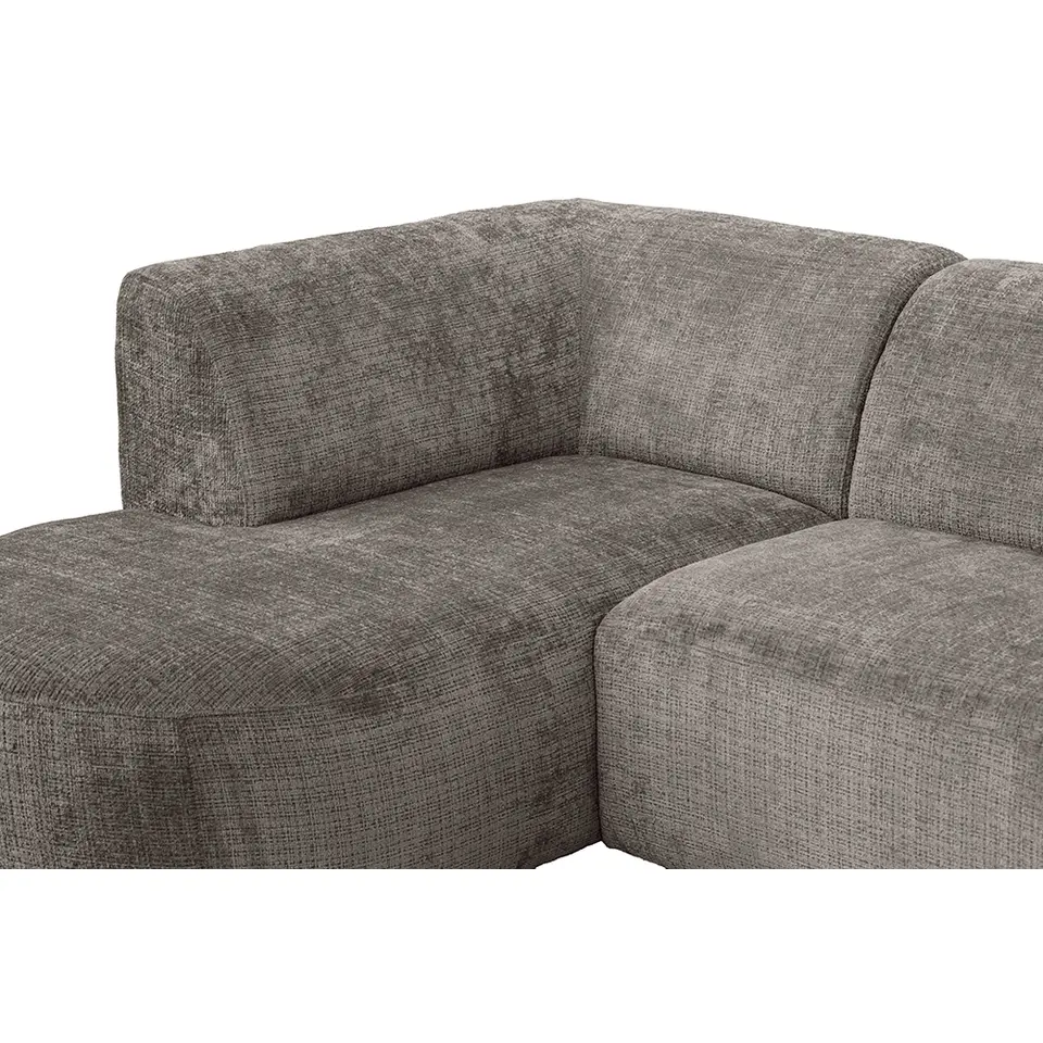 Hoekbank Luna links - stof Cremona - taupe