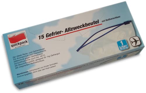 Quickpack Gefrierbeutel  1 Ltr. mit Reißverschluss