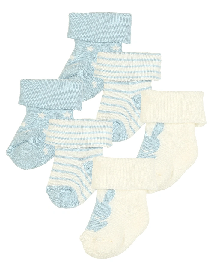 Erstlings-Socken EWI PLÜSCH 6er-Pack in hellblau