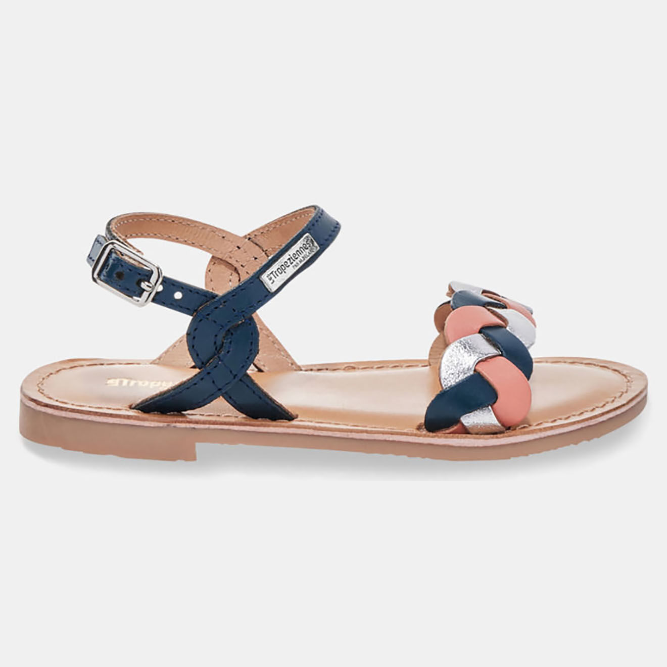 Les Tropeziennes Sandales en Cuir Bonbon bleu/multicolore